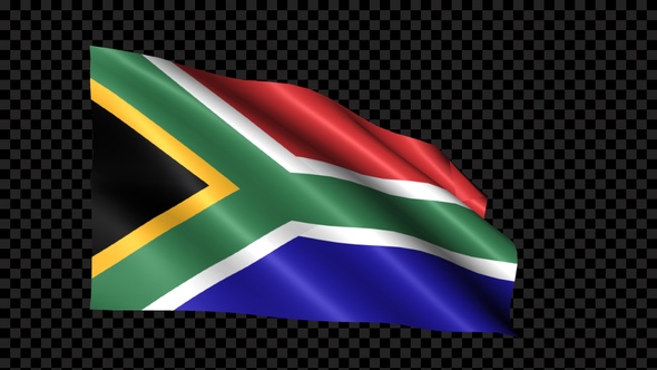 South Africa Flag Blowing In The Wind