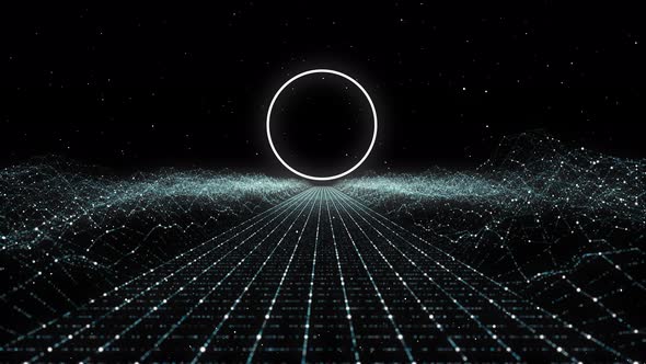 Glow Digital Landscape with Particles alt