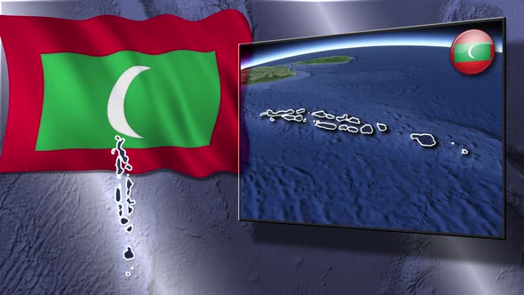 Maldives Flag And Map Animation