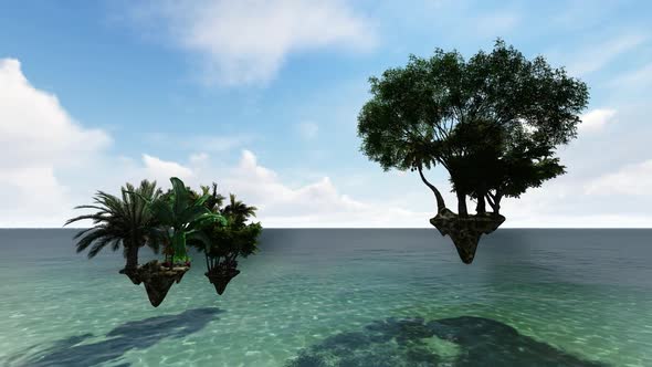 Exotic floating islands above the sea