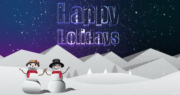 Illustration of christmas greeting with happy holidays message 4k