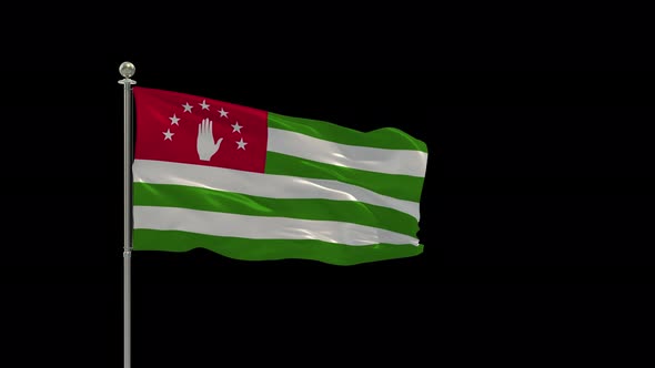 Abkhazia Looping Of The Waving Flag Pole With Alpha