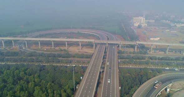India Expressway Aerial View Noida Greater Noida