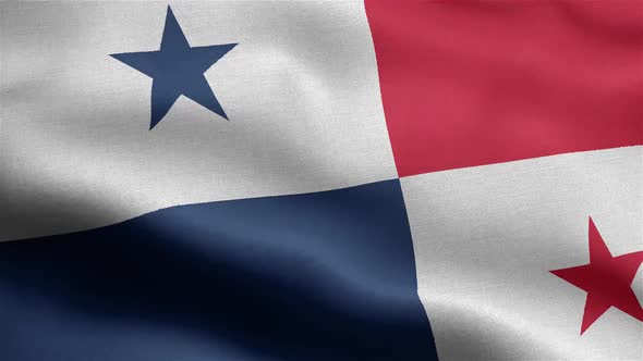 Panama Flag Seamless Closeup Waving Animation