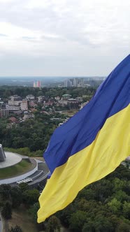 Vertical Video National Flag of Ukraine By Day