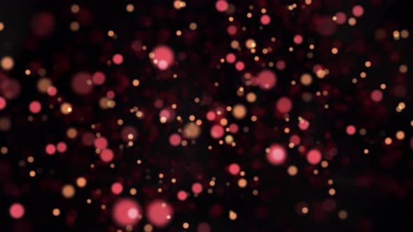 Pink and Red Bokeh Particle Spheres Background