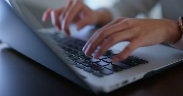 Woman Work on Computer at Home