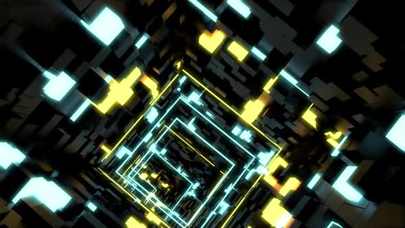 Running In Neon Light Tunnel 05 HD alt