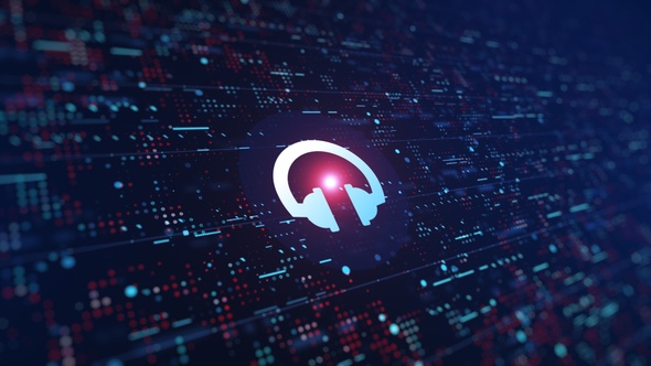 Music Headphones Icon Digital Background alt