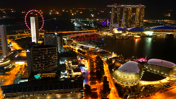 Time lapse of Building in Singapore city