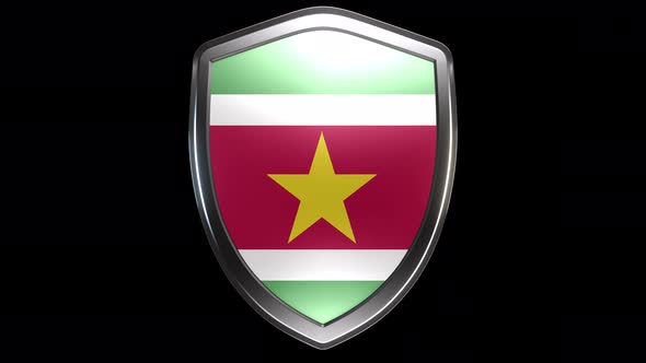 Suriname Emblem Transition with Alpha Channel - 4K Resolution