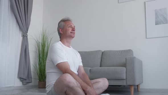 Home Yoga Meditation Therapy Happy Man Training