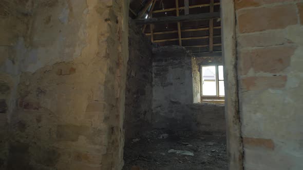 Rooms inside an abandoned building