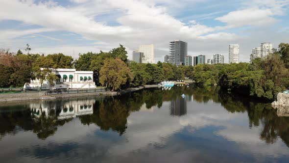 Reflections of Planco Skyline Over Chapultepec Lake in Mexico City