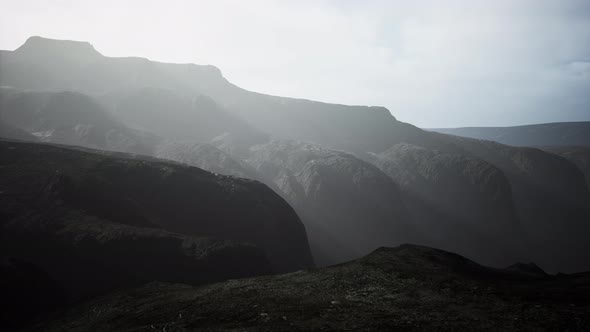 View of the Himalayan Peak in Deep Fog