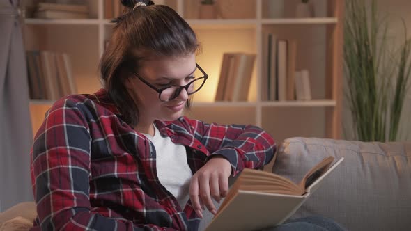 Evening Reading Book Leisure Woman Home Relaxing