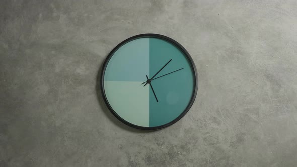 Clock Going Around on Grey Background