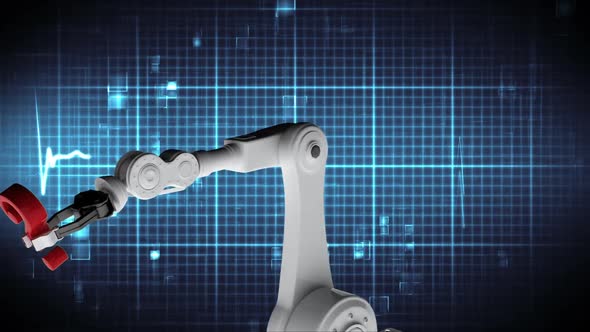 Digital composite of a moving robotic arm