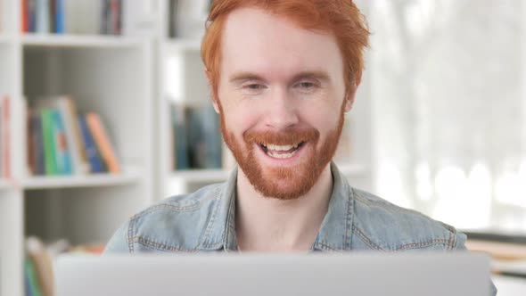 Online Video Chat By Casual Redhead Man