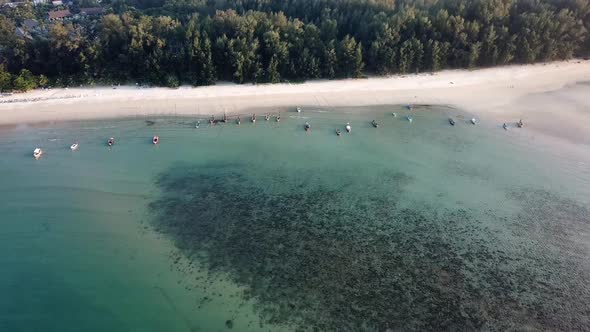 Aerial footage of Nailing beach in Phuket