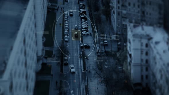 Surveillance Camera Footage has found a Suspicious Black Car in the urban city alt