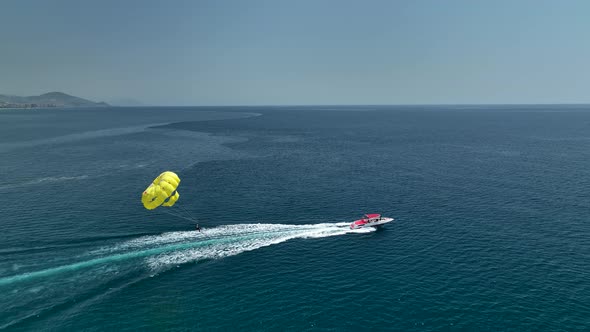 Parasailing aerial view Turkey Alanya 4 K