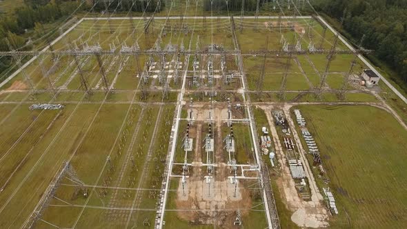 Electrical Substation,power Station. Aerial View