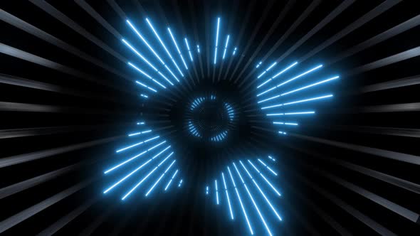 4k Colored Neon Shapes Tunnel Pack