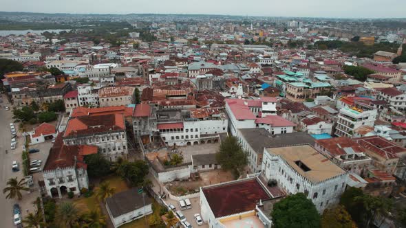 Aerial view of Zanzibar Island in Tanzania.