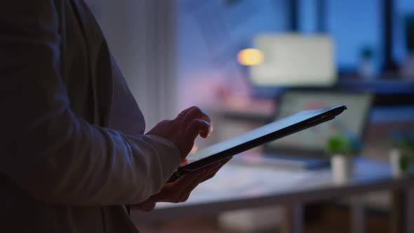 Closeup Photo of Woman Hands Typing on Tablet