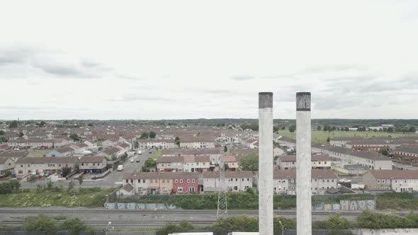 Ballyfermot And Cherry Orchard Suburb Houses From Parkwest Business Park In Dublin, Ireland. - aeria