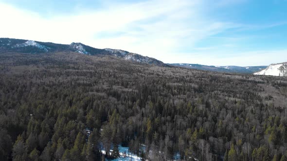 Panorama Of Hills On A Winter Day