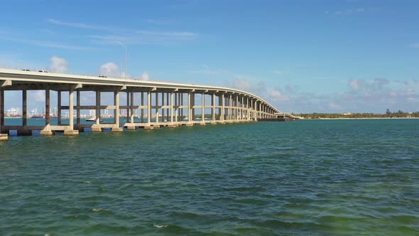 Rickenbacker Causeway Miami Florida Towards Key Biscayne
