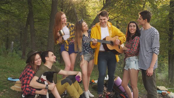 Young Travellers Enjoying Company, Weekend with Friends, Having a Party