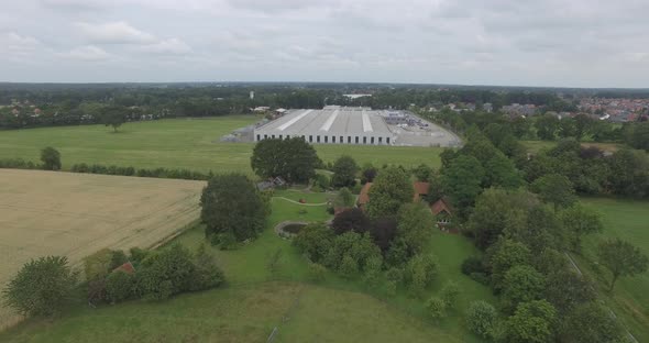 Fly Over A Farm House In Germany