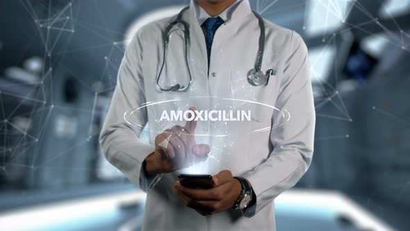 Amoxicillin Male Doctor Hologram Medicine Ingrident