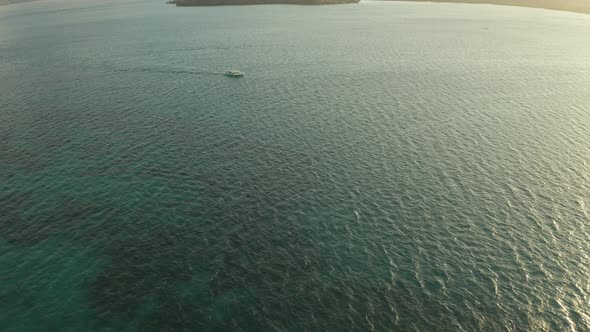 Philippine Motor Boat on the Water Surface