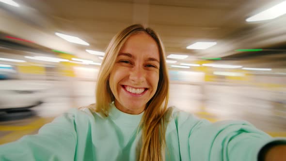 User Generated Content Woman Spin and Laugh POV