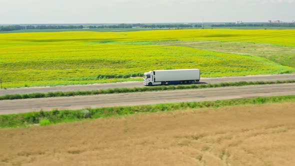 Road Transport Drone Field Sun Sunset Logistic Cars City Forest