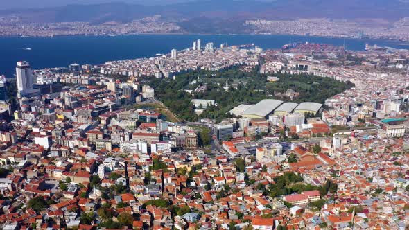 Cityscape of Turkish Town Aerial View