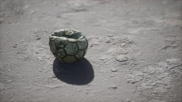 Old Soccer Ball the Cement Floor alt