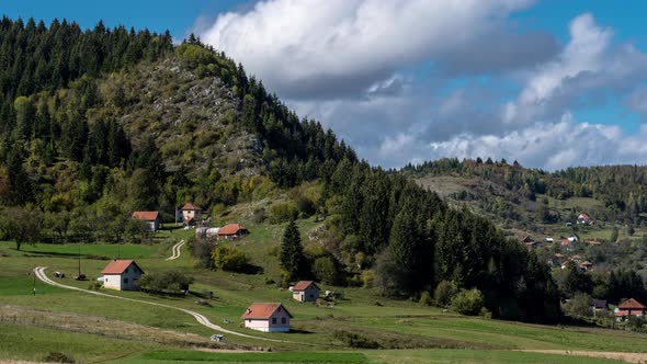 Rural Village Landscape Time Lapse