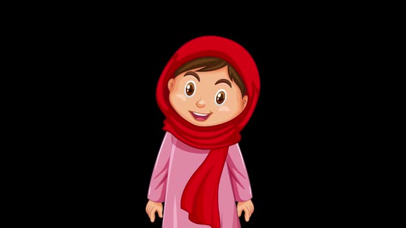 Muslim girl animation 4K