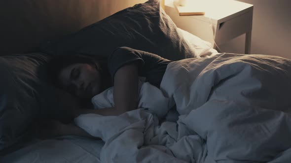 Night Insomnia Sleep Disorder Disturbed Woman Bed