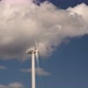 Wind Turbine Close-up with a White Cloud in the Blades Time Lapse - VideoHive Item for Sale