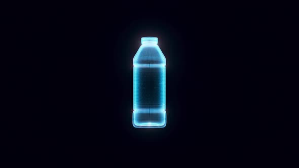 Empty Water Bottle Hologram 4k alt