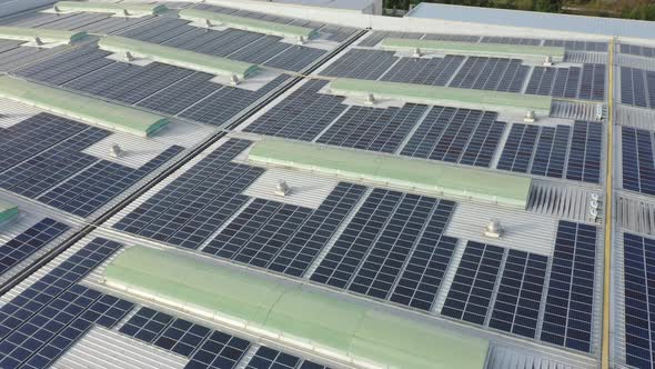 Solar power station on factory rooftop