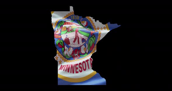 Minnesota state flag waving animation background