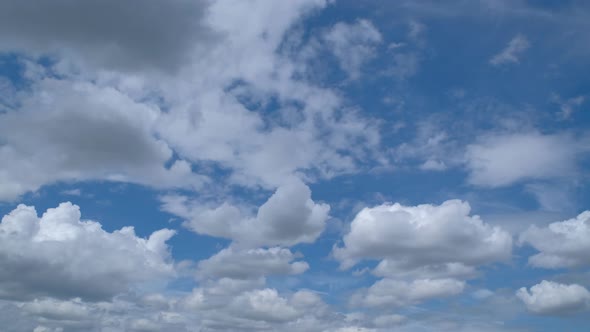 Fluffy cloud time lapse on a cloudy day 4k footage.