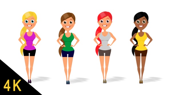 Cartoon Fitness Girl